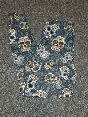Blue Sugar Skull Leggings